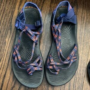 Chaco Blue and Orange Sandals